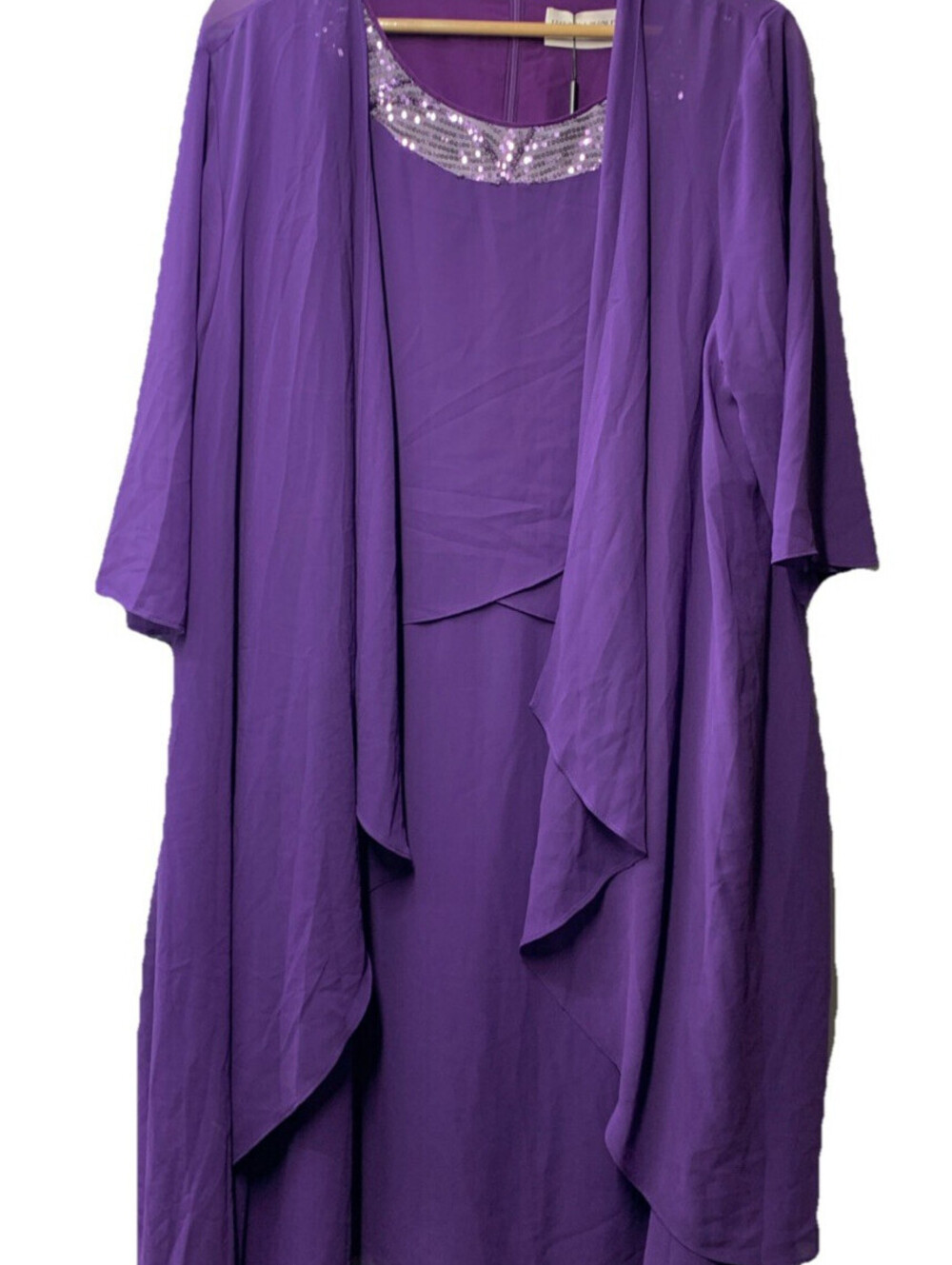 Hanna Nikole Women's Plus Size Guest Dress with Jacket 2 Piece Size 20W Purple